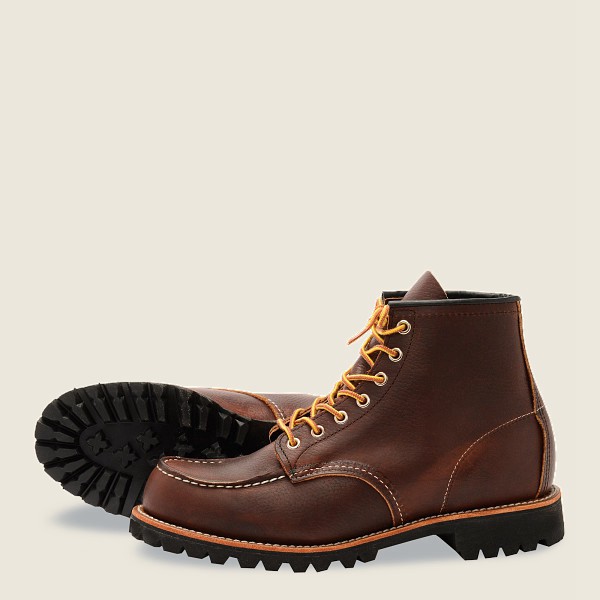 Heritage Støvler Herre - Red Wing Roughneck - 6-Inch Oil-Slick Læder - Mørkebrune - CSZPVB-932